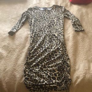 Cheetah print midi dress